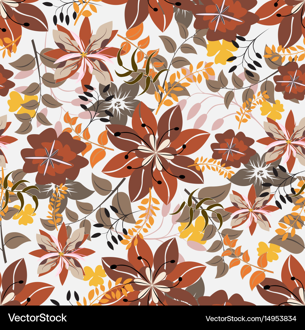 Seamless flowers pattern Royalty Free Vector Image