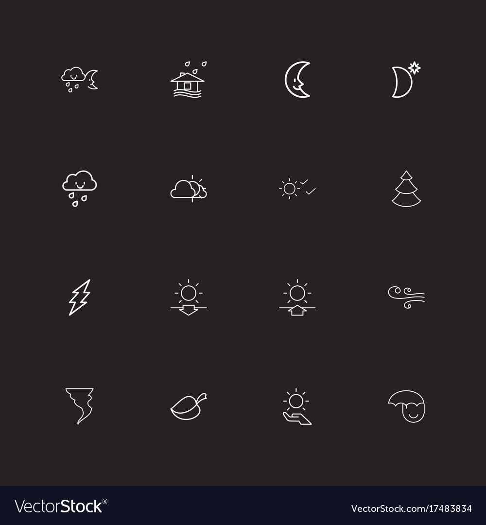 Set of 16 editable air outline icons includes