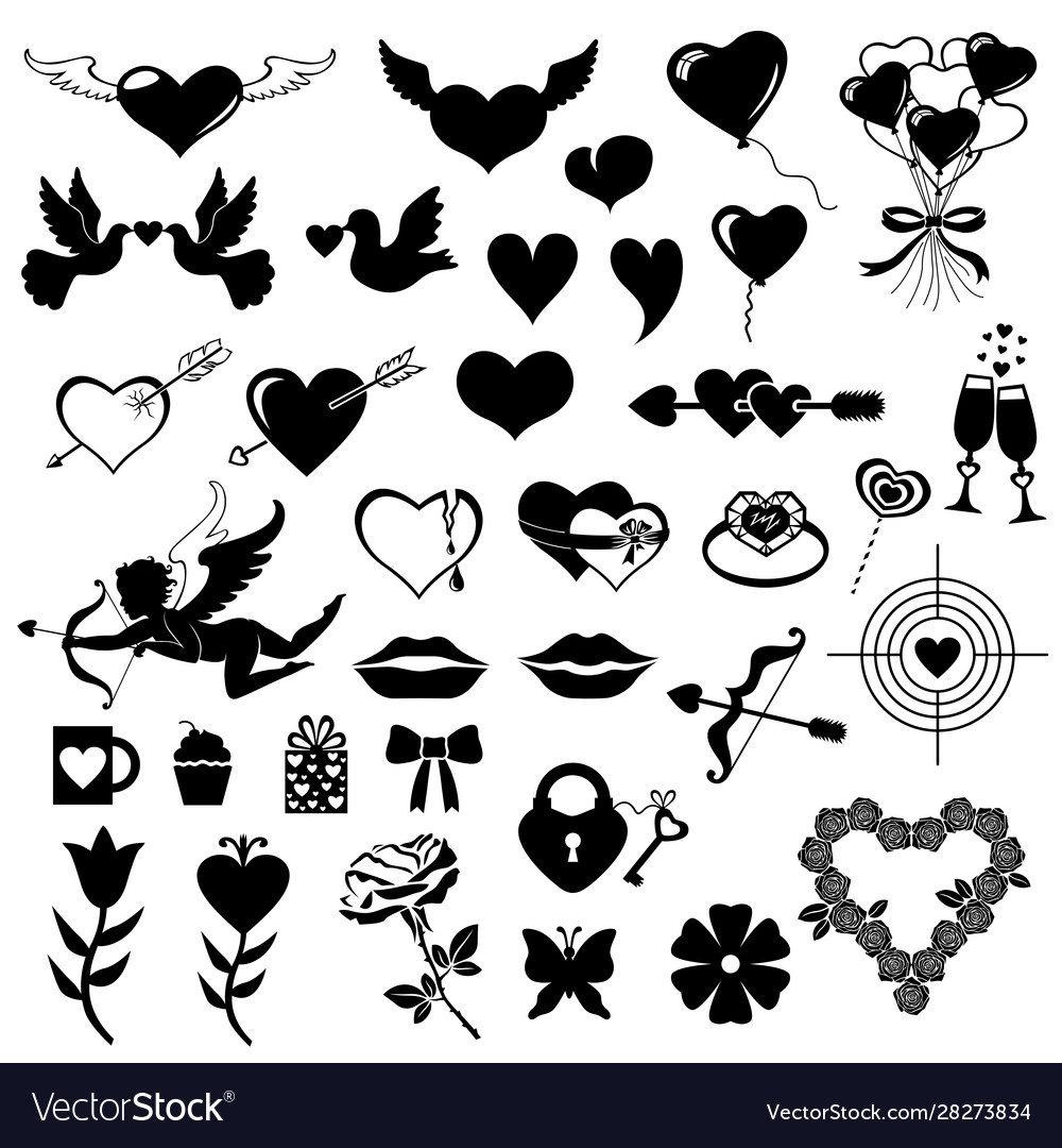 Valentines symbol set Royalty Free Vector Image