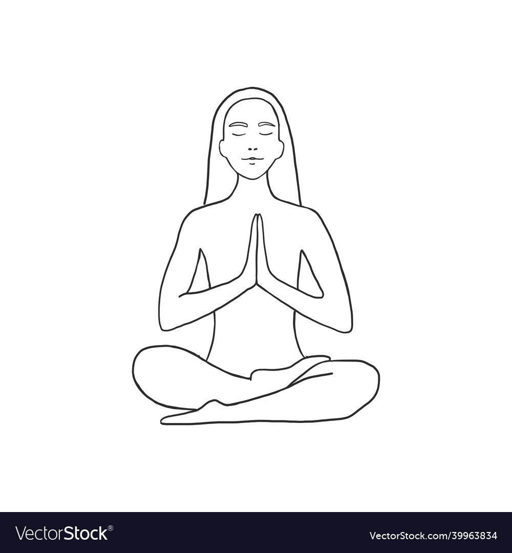 Woman in the yoga pose icon yoga icon Royalty Free Vector