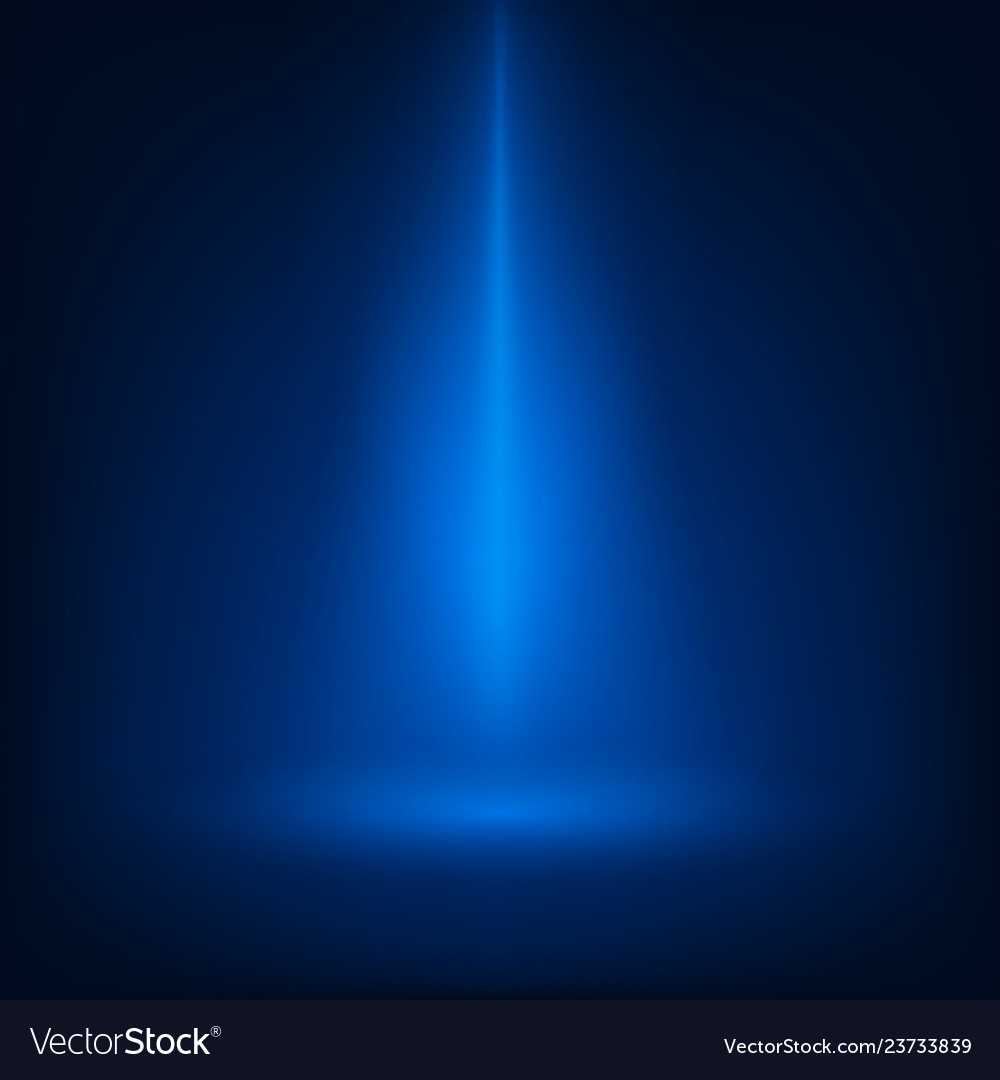 Blue scene illuminated spotlight light beam on Vector Image