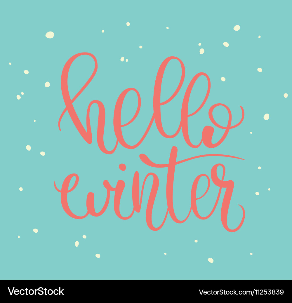 Hello winter lettering Royalty Free Vector Image