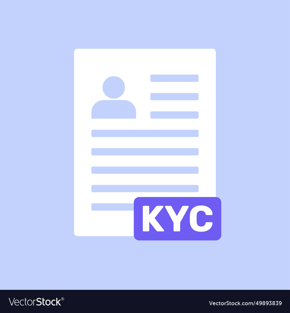 Kyc identity document icon know Royalty Free Vector Image