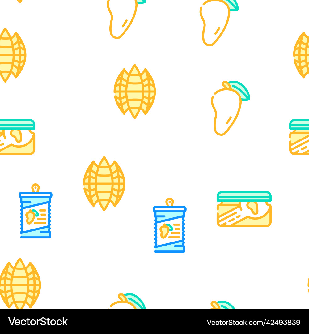 Mango tropical fruit seamless pattern Royalty Free Vector