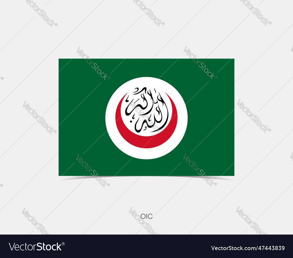 Oic rectangle flag icon with shadow