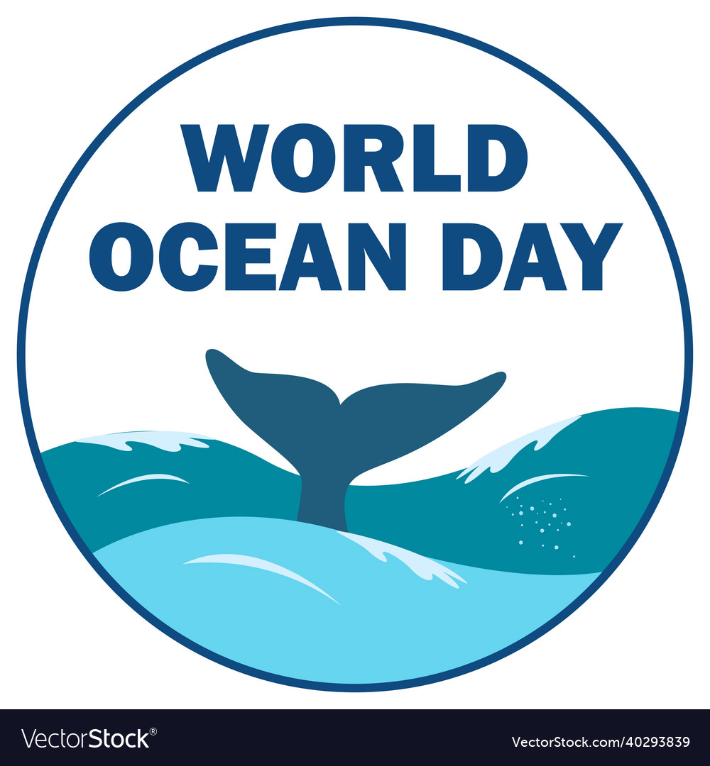 World ocean day with blue text effect inside