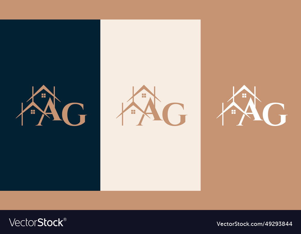 Ag logo with a home form element Royalty Free Vector Image