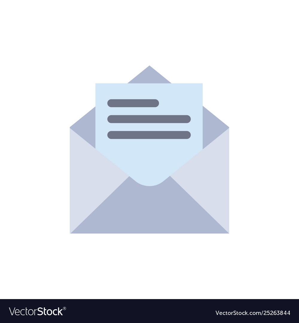 Email mail message text flat color icon