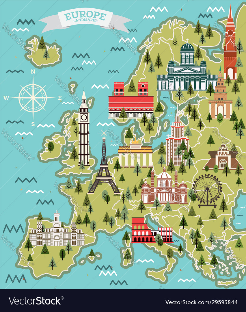 Europe Landmarks Map