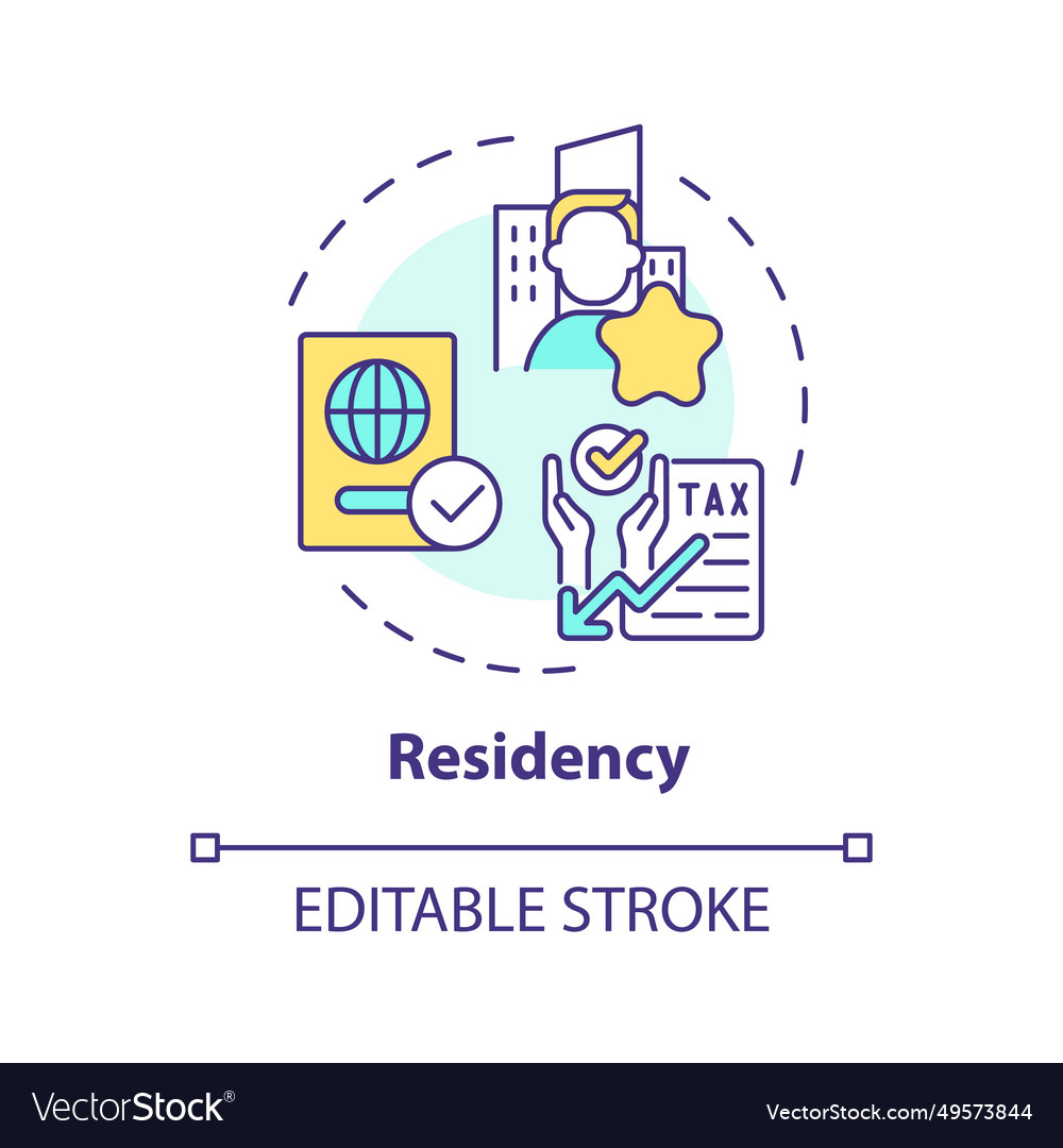 Residency multi color concept icon Royalty Free Vector Image