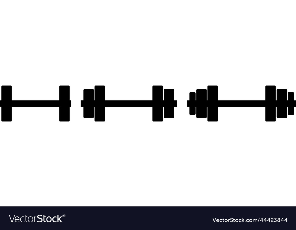 Silhouettes of weights on white background