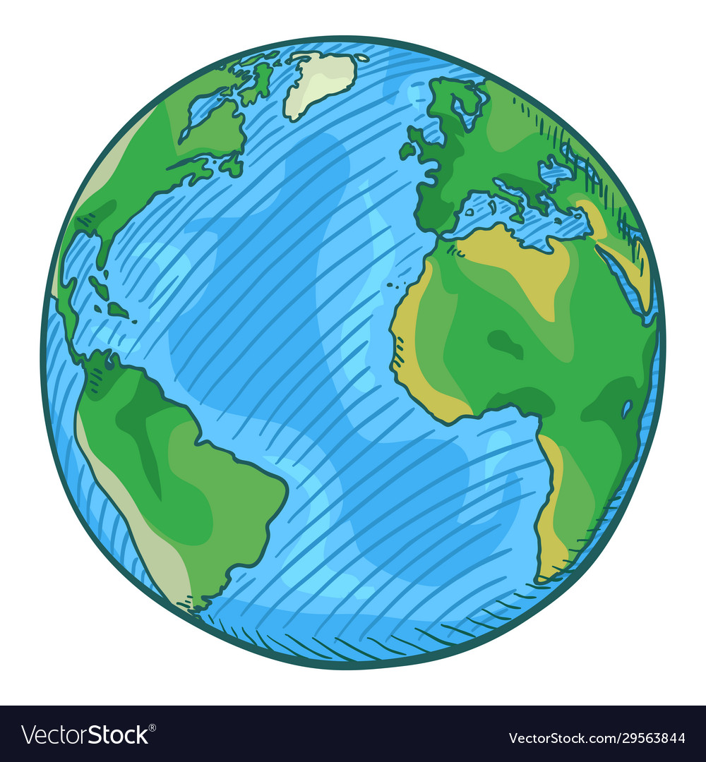 Single cartoon globe