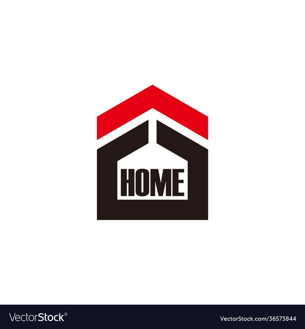 Text home arrow geometric symbol