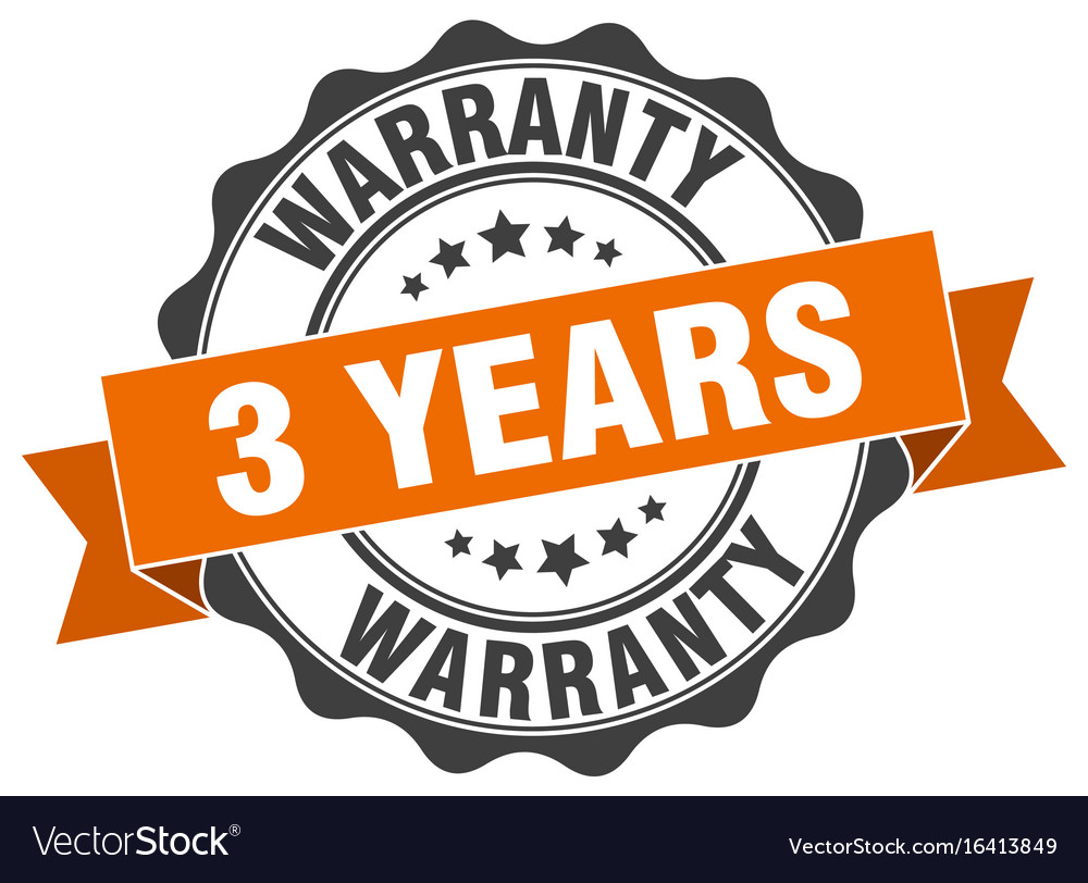 3 years warranty stamp sign seal