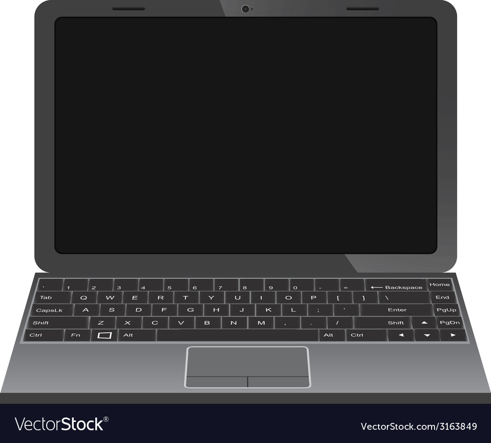 Black laptop Royalty Free Vector Image - VectorStock