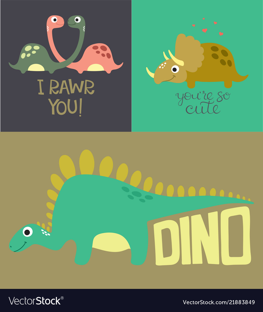 Card with cute dino