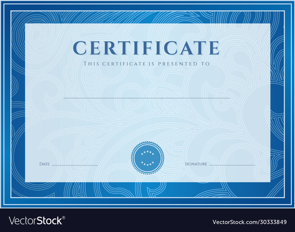 Certificate diploma design template Royalty Free Vector