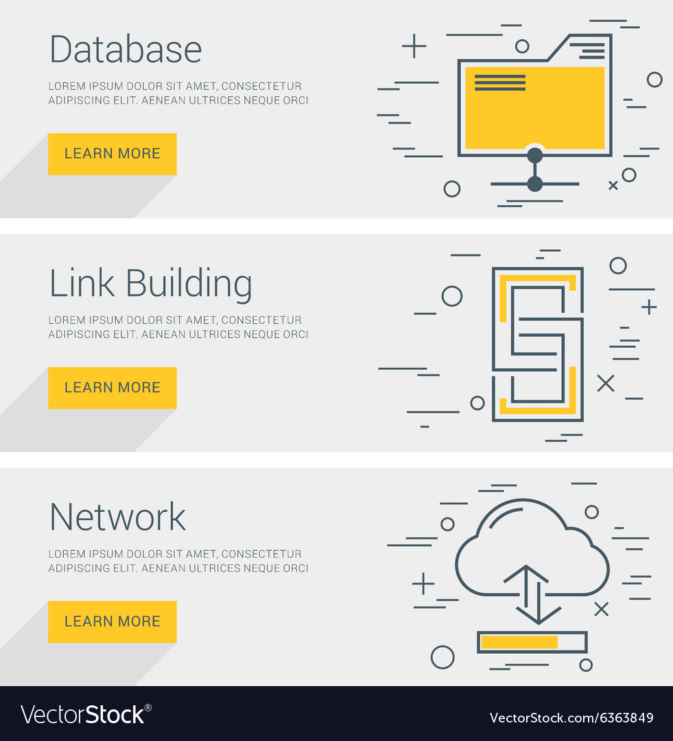 Datenbank Link Building Network line art flat