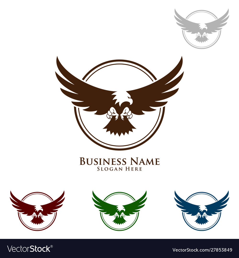 Eagle logo wild bird falcon hawk isolated