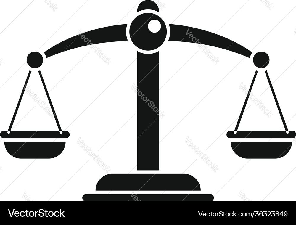 Notary scales icon simple style Royalty Free Vector Image