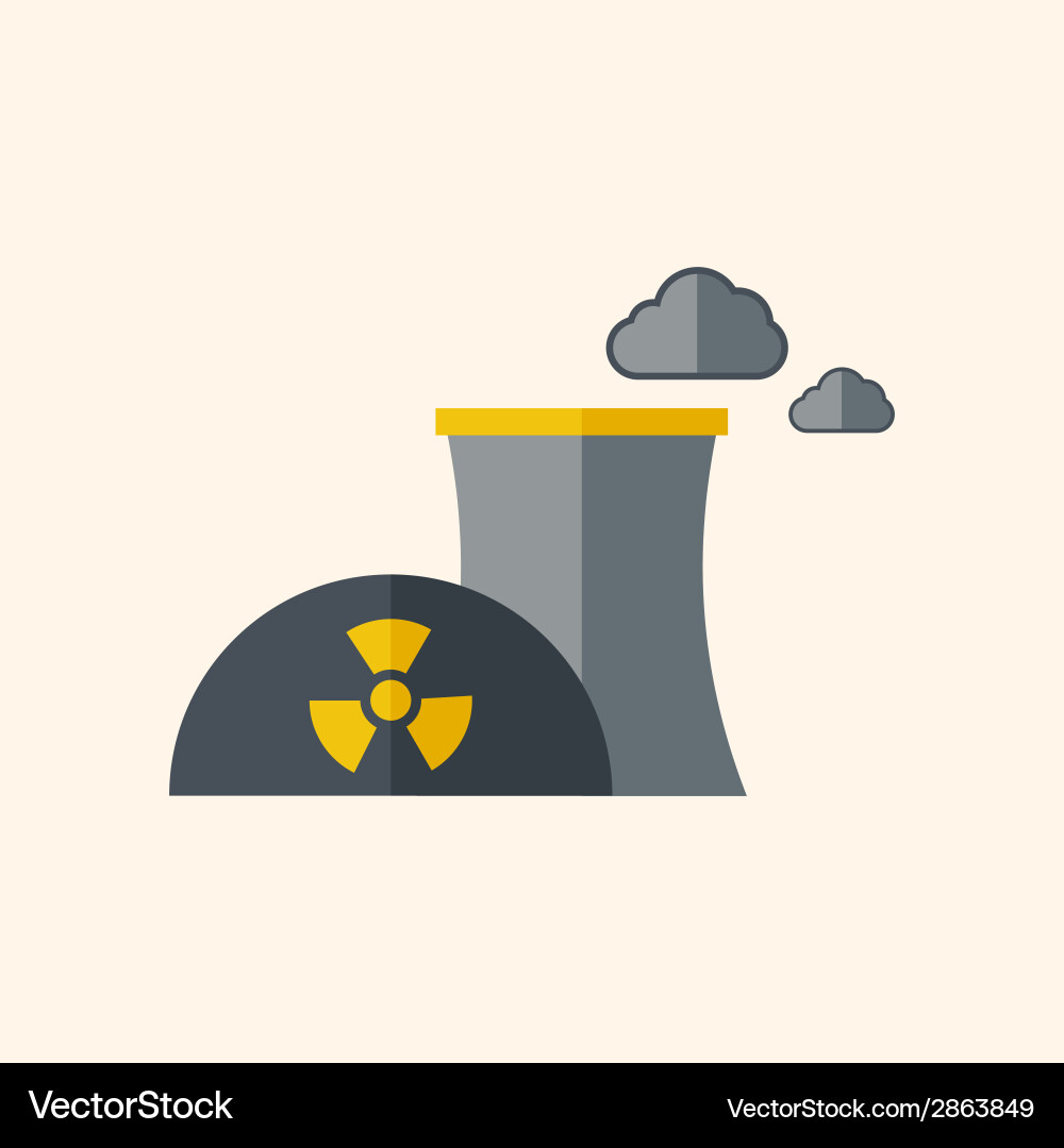 Nuclear flat icon Royalty Free Vector Image - VectorStock