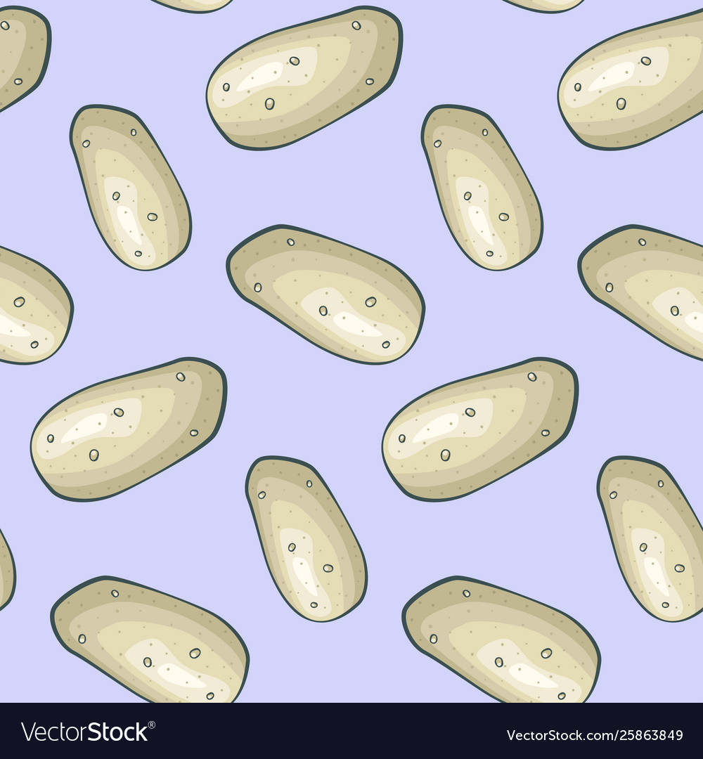 Seamless pattern potatoes Royalty Free Vector Image