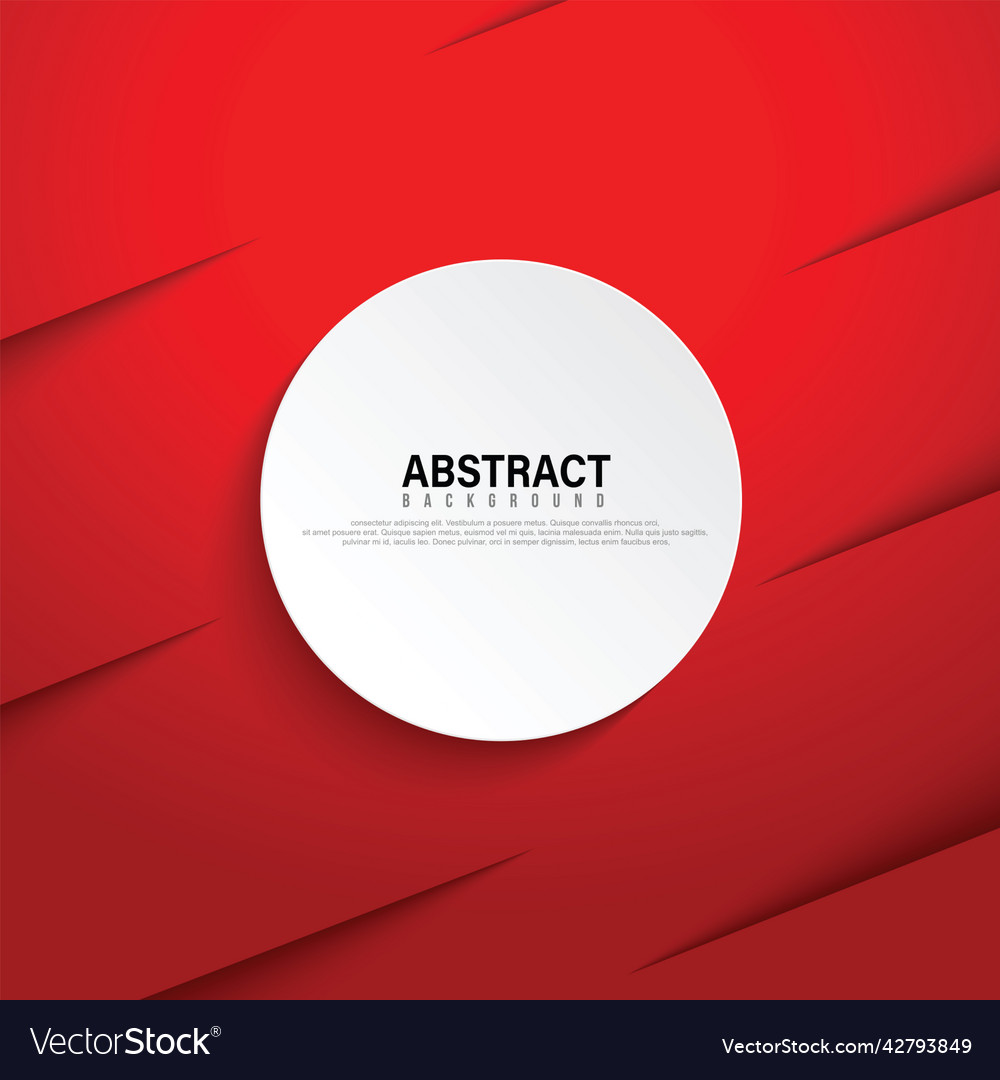 White circle on red background stylish modern