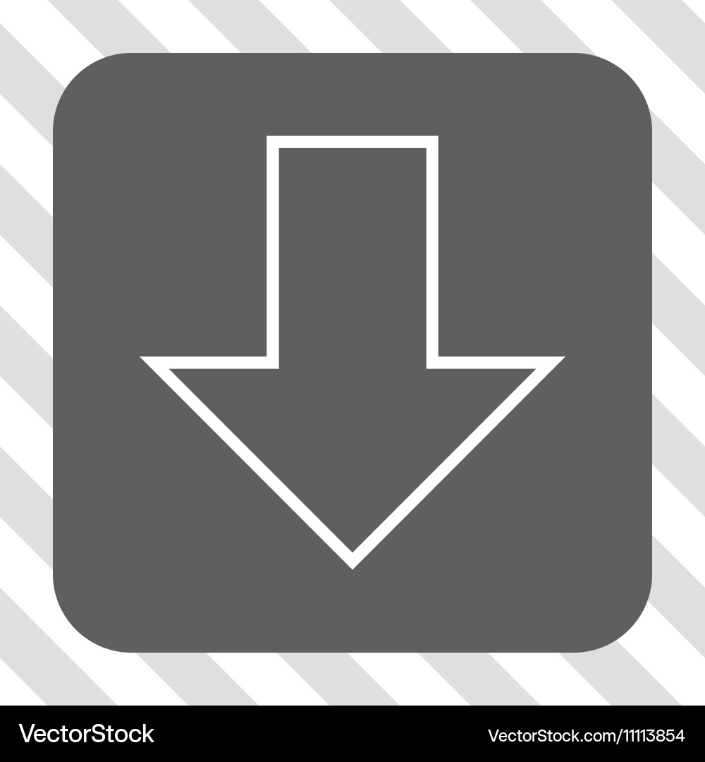 Arrow down rounded square button Royalty Free Vector Image