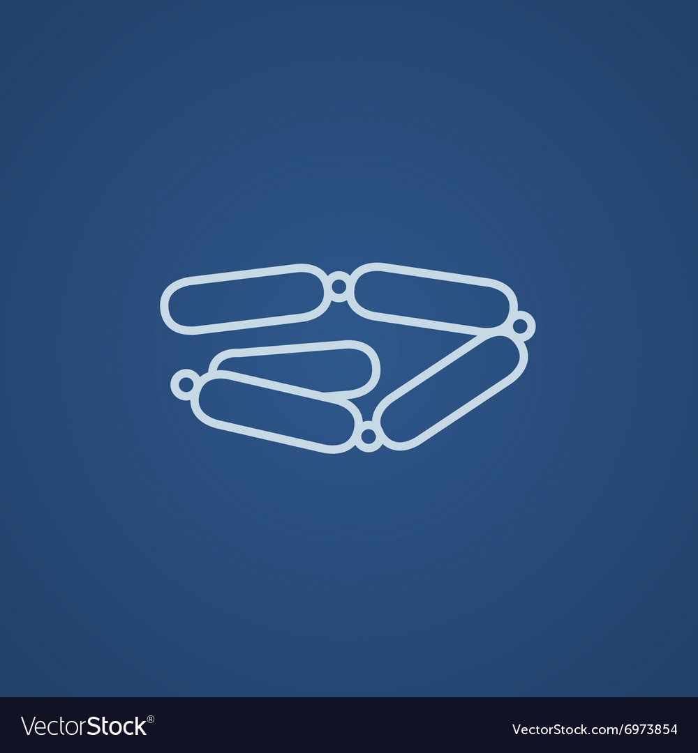 Chain of sausages line icon