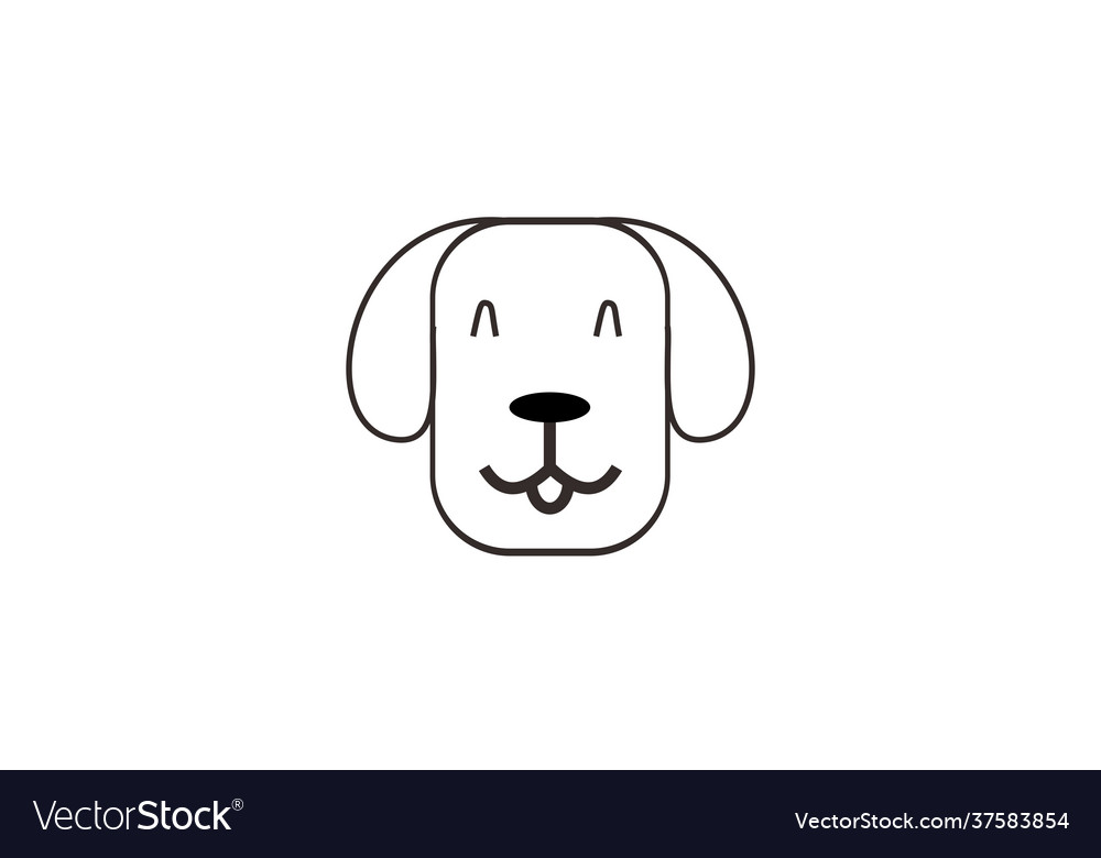 Dog line outline monoline logo Royalty Free Vector Image