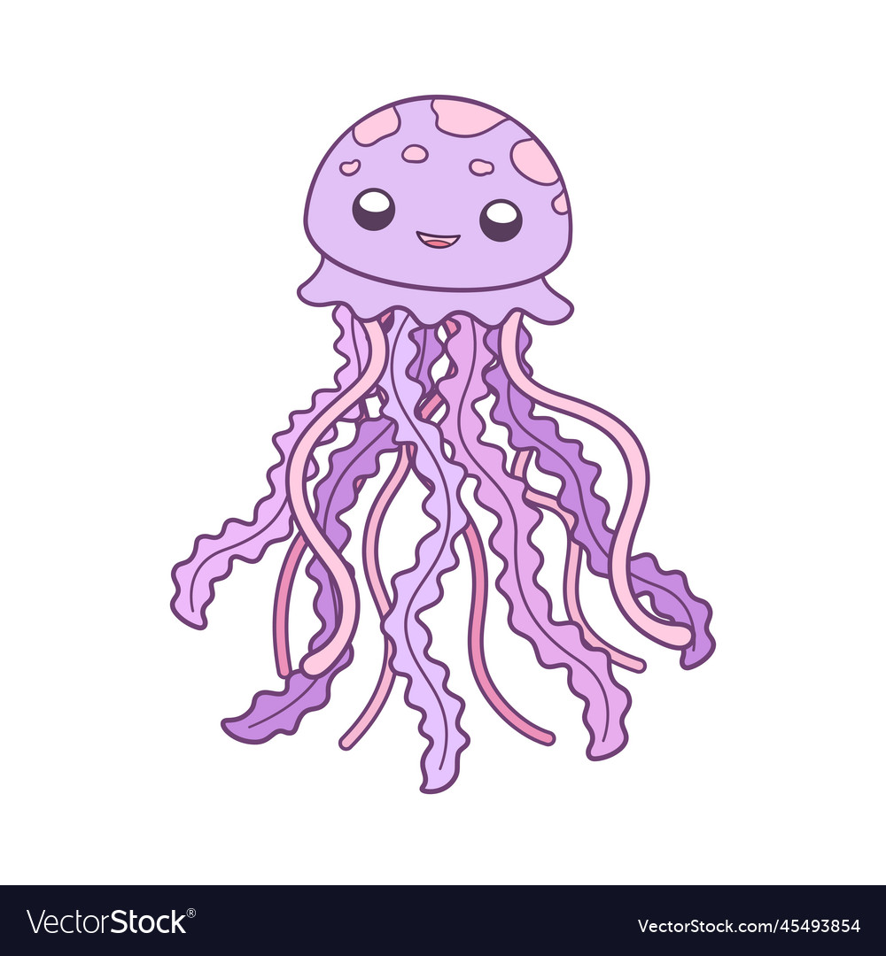 Happy smiling jellyfish art underwater marine