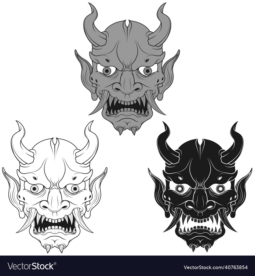 Japanese demon oni Royalty Free Vector Image - VectorStock