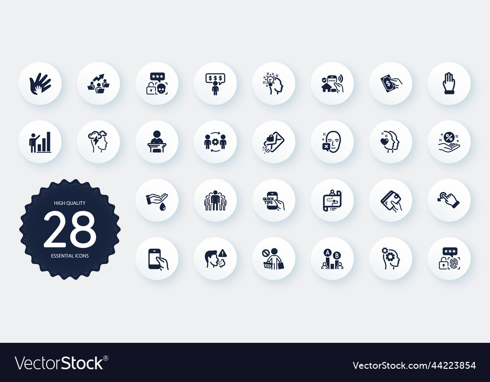 Set of people icons such as drag drop pay money