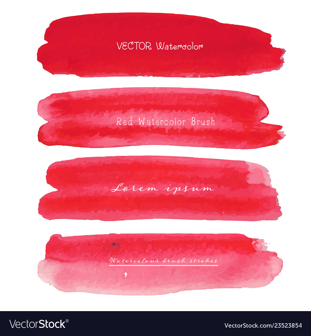 Set of red watercolor background