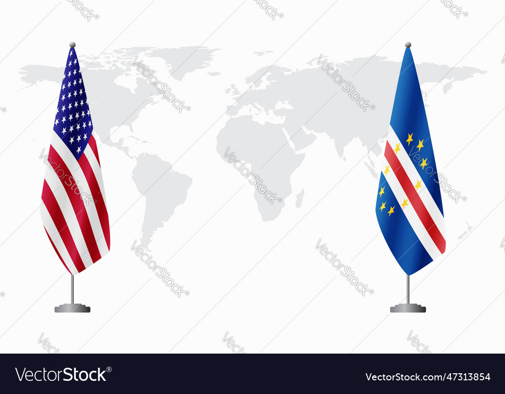 United states and cape verde flags for official