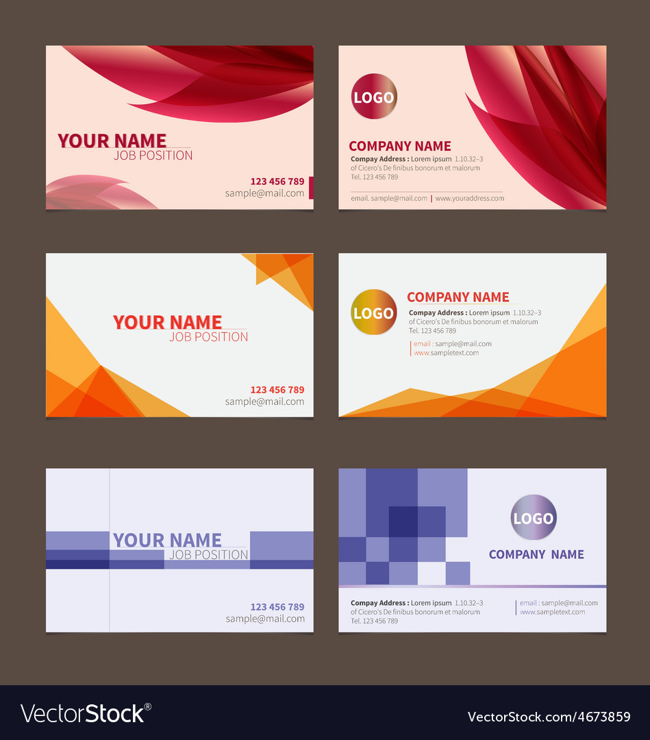 Business name card set 1 Royalty Free Vector Image