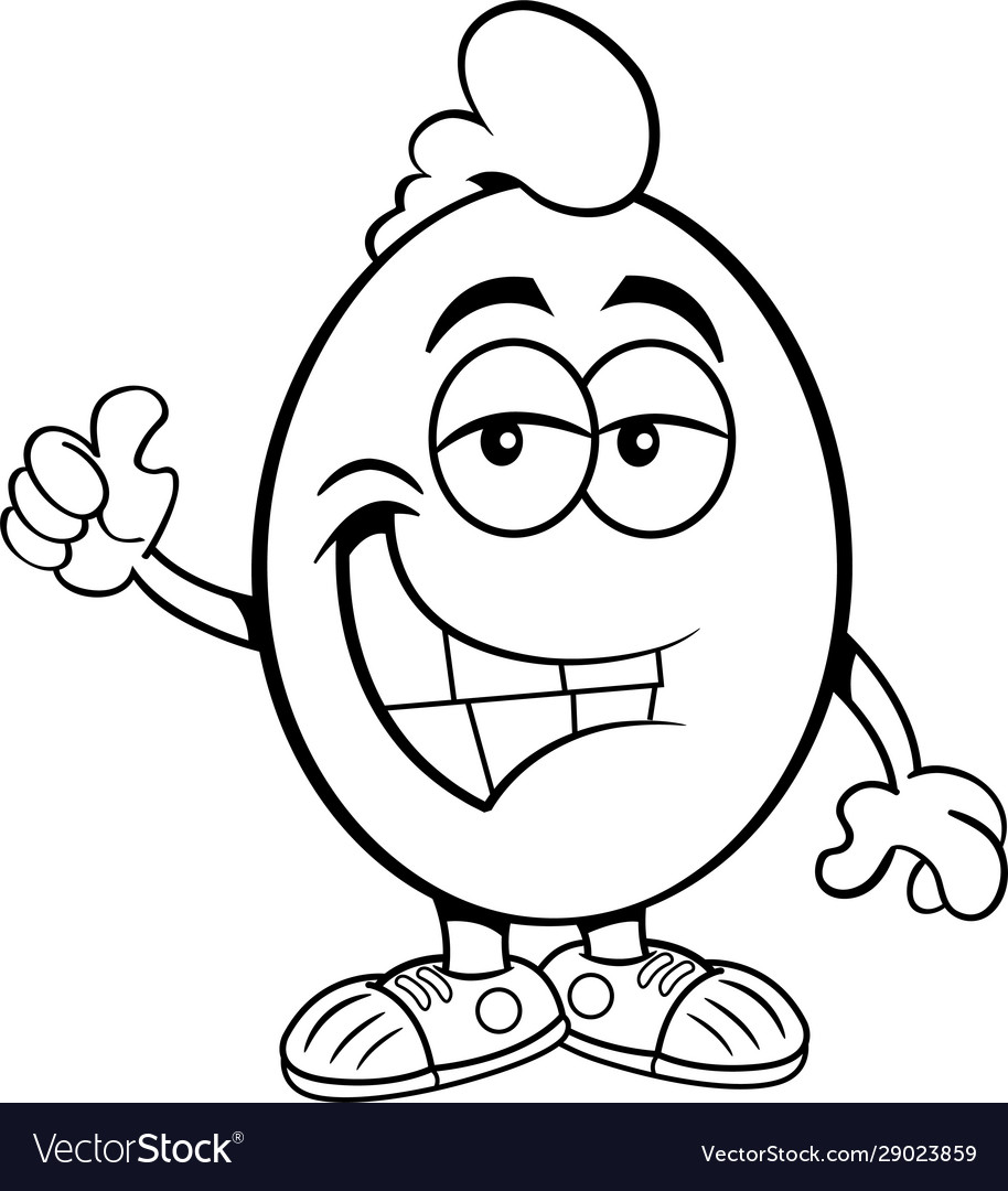 Cartoon smiling egg giving a thumbs up