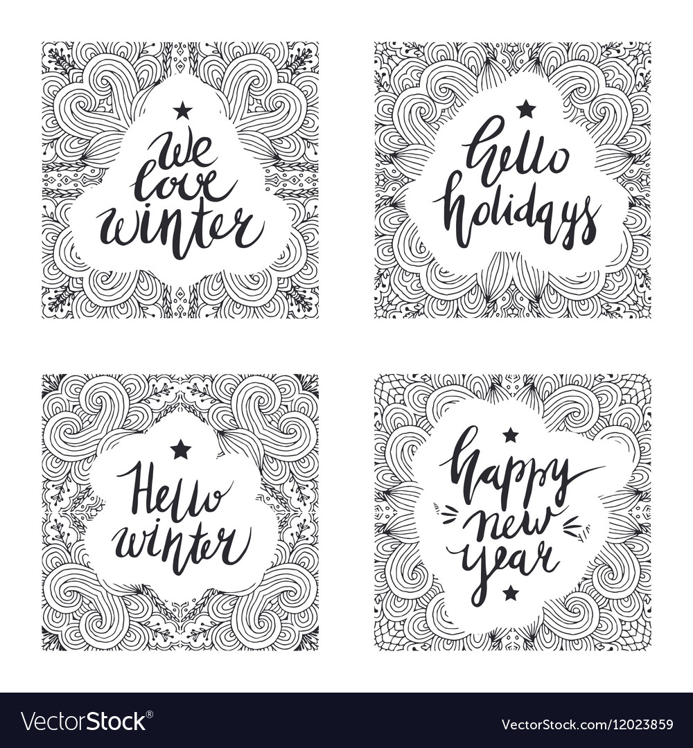 Christmas and new year card design elements Vector Image