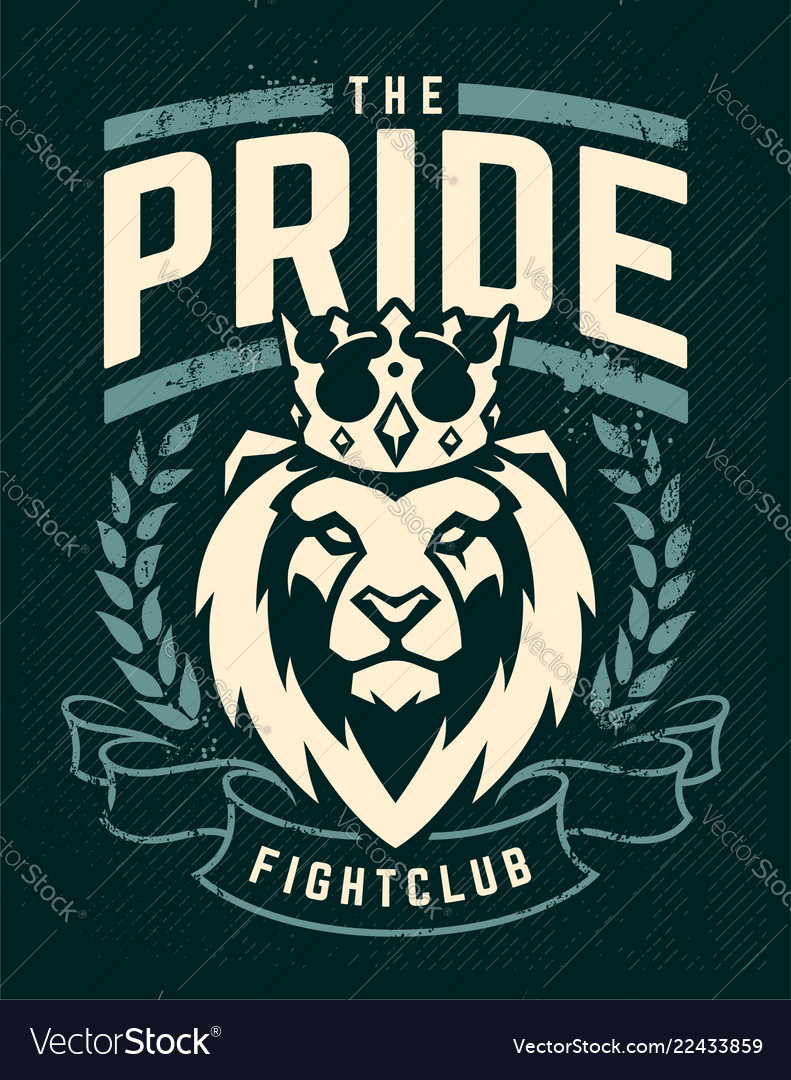 Emblem design with lion in crown Royalty Free Vector Image