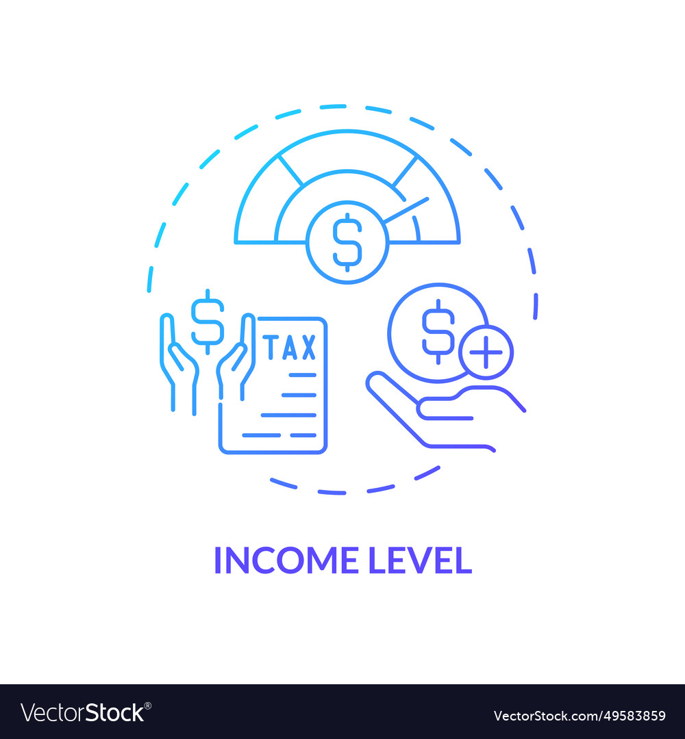 Income level blue gradient concept icon