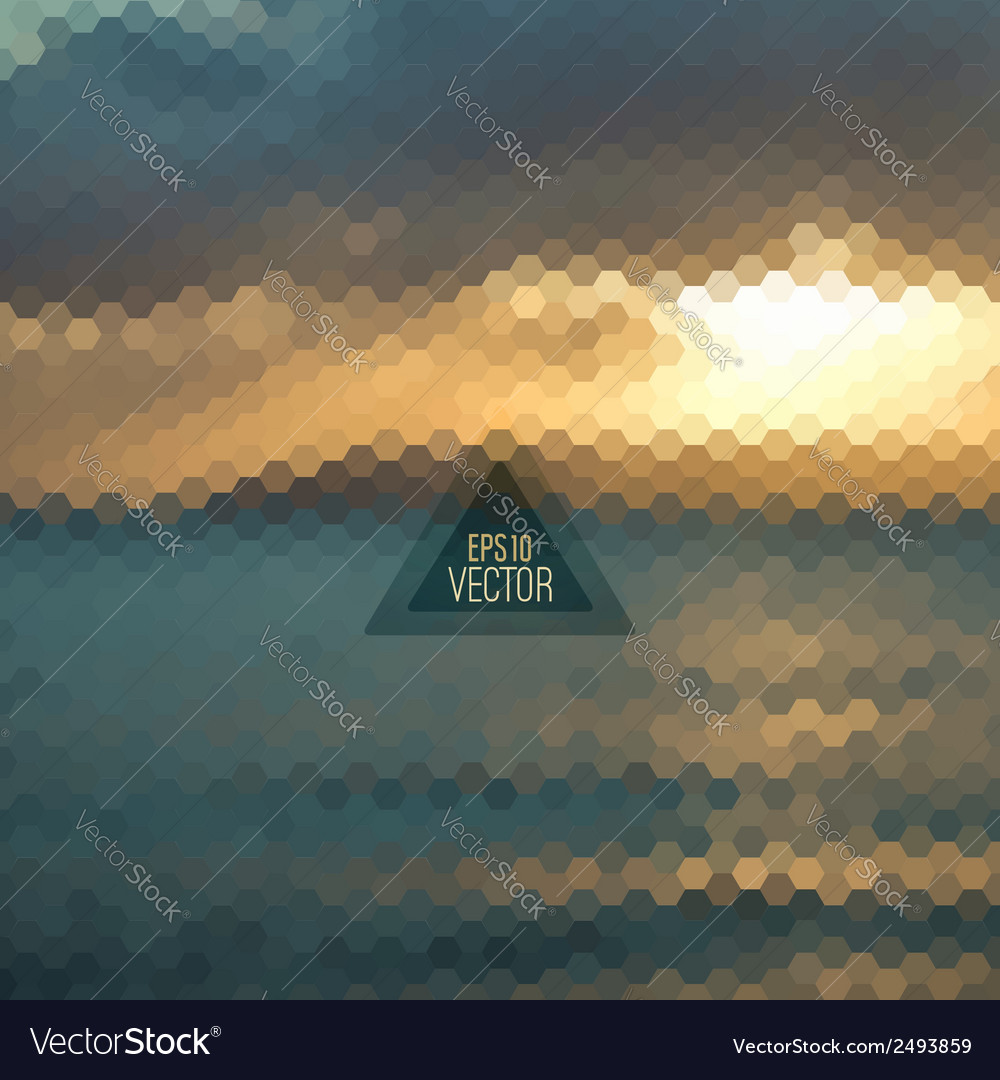 Retro landscape pattern geometric shapes Vector Image