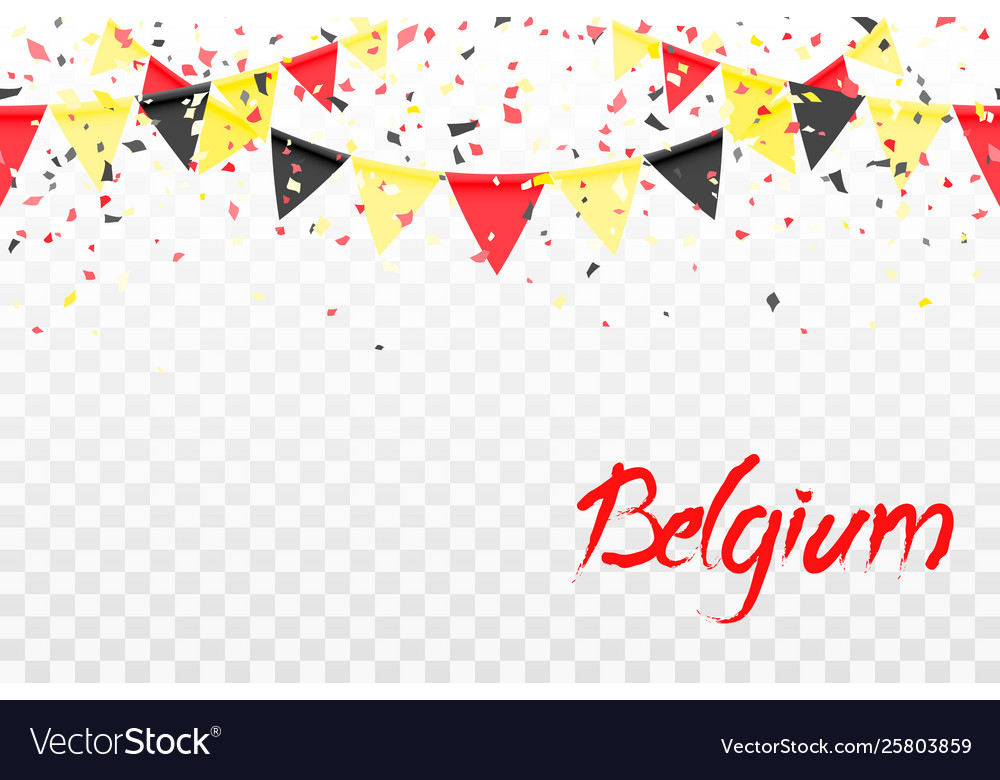 Seamless pattern belgium flags confetti