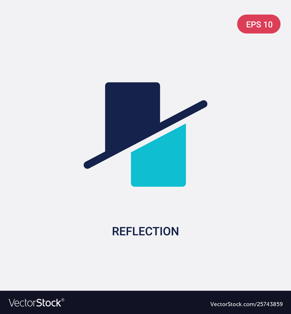 Two color reflection icon from geometry concept Vector Image