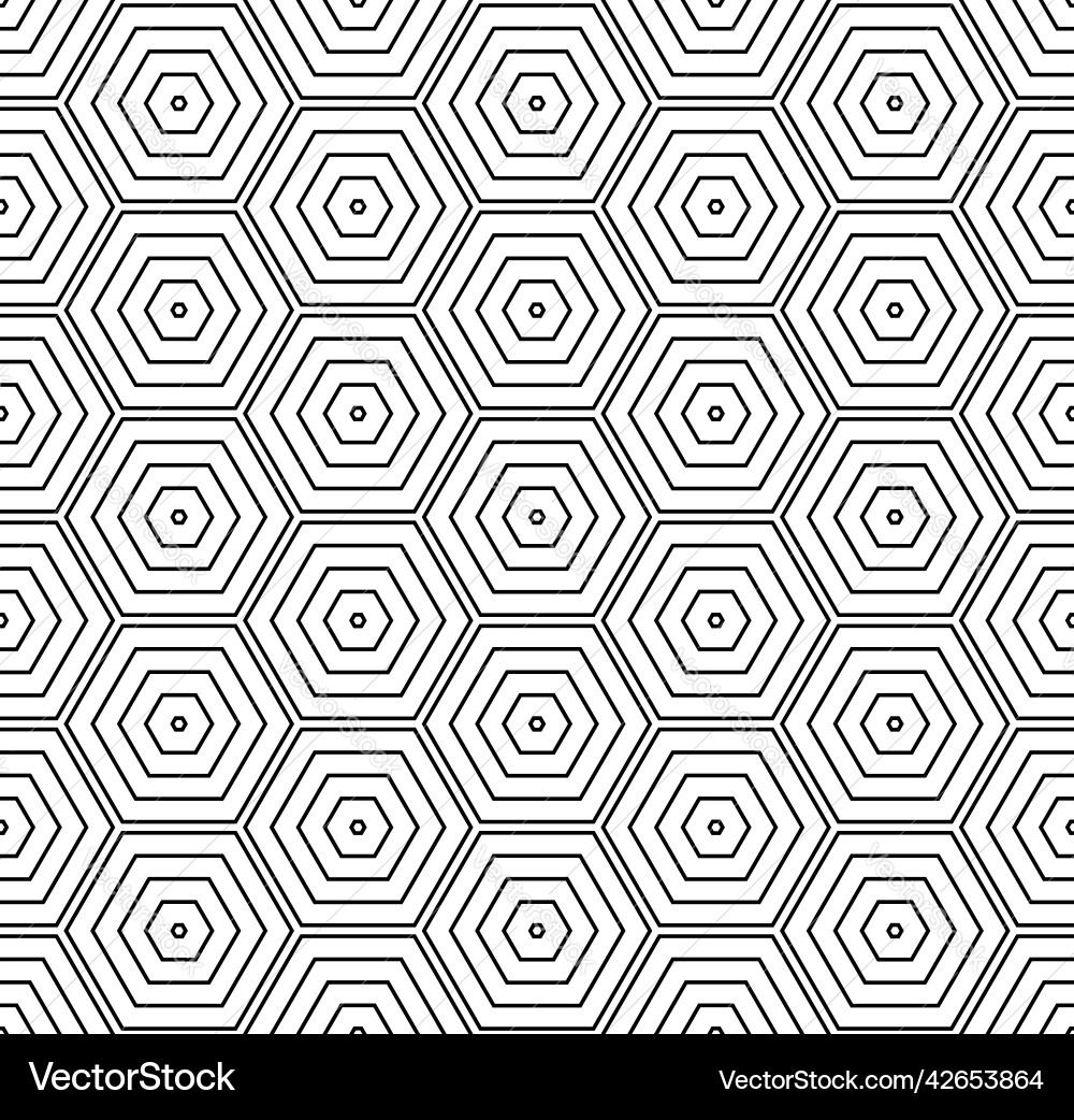 Abstract seamless geometric hexagons pattern Vector Image
