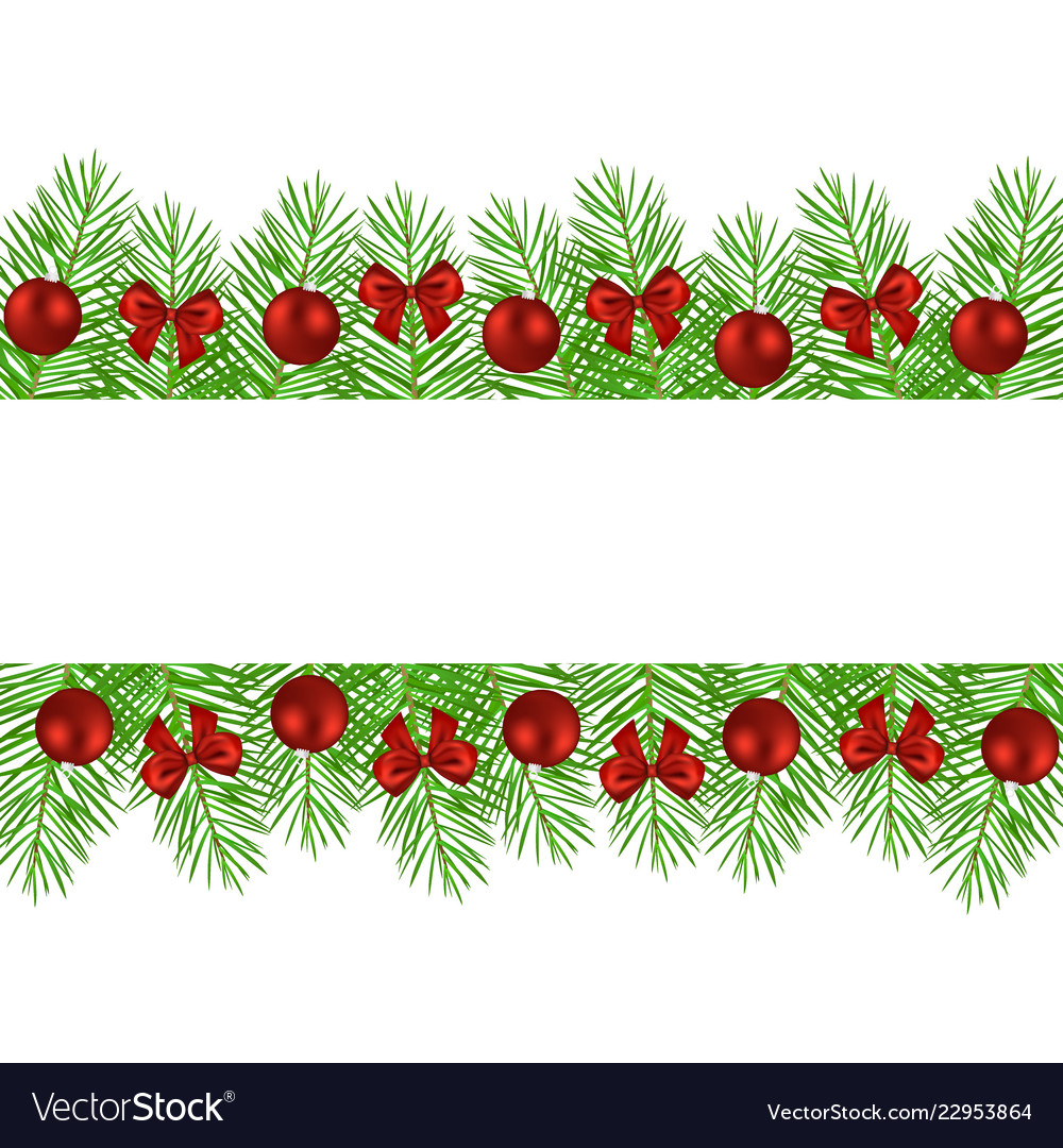 Banner Of Christmas Trees Decorated With Balls And