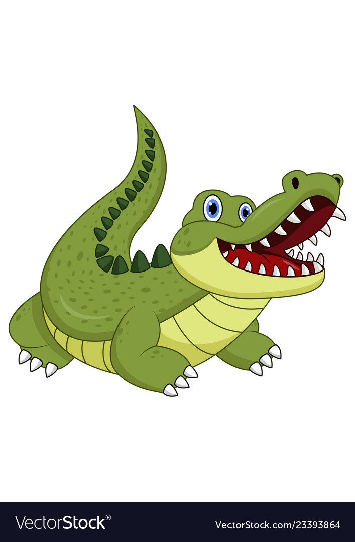 Cartoon crocodile isolated on white background Vector Image