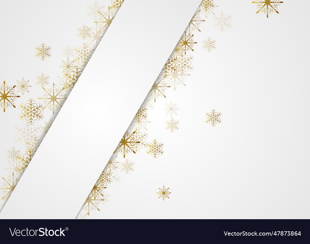 Golden Glitter Snowflakes Christmas Corporate Vector Image