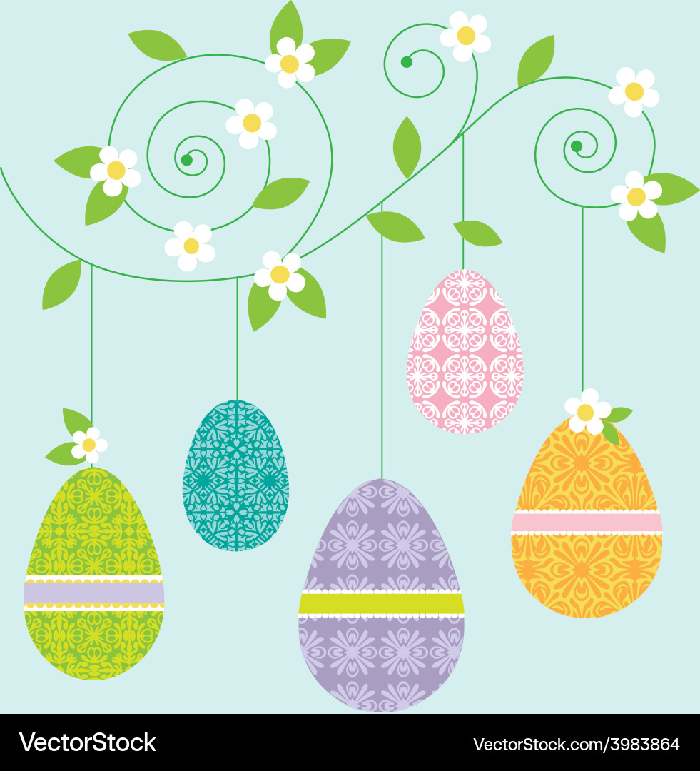 Hanging eggs Royalty Free Vector Image - VectorStock