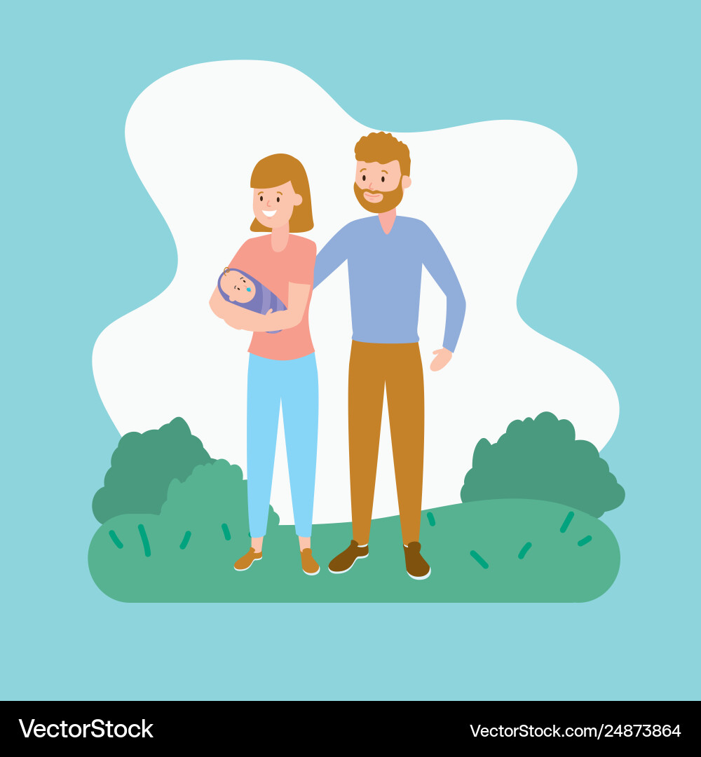 Mom dad and baby Royalty Free Vector Image - VectorStock