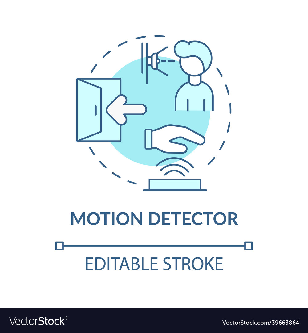 Motion detector blue concept icon